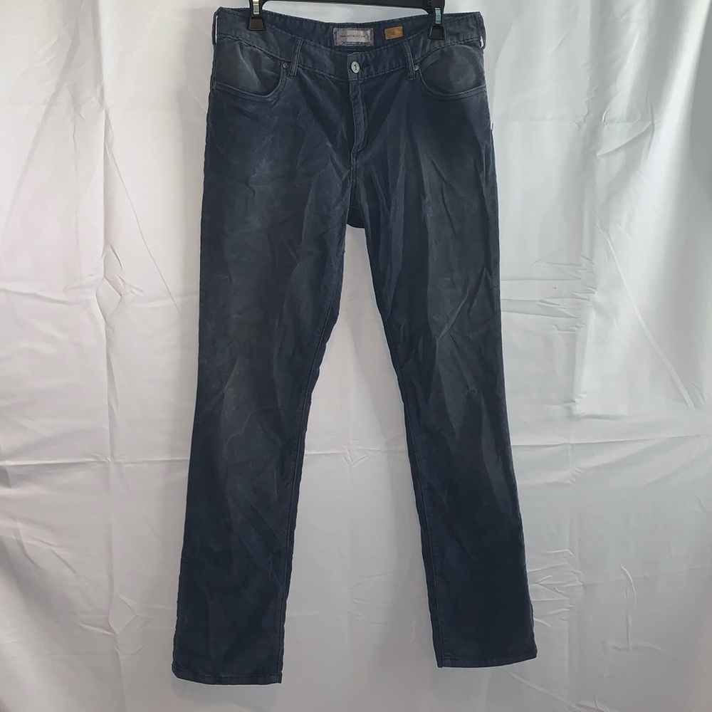 Anthropologie blue grey corduroy straight leg jean